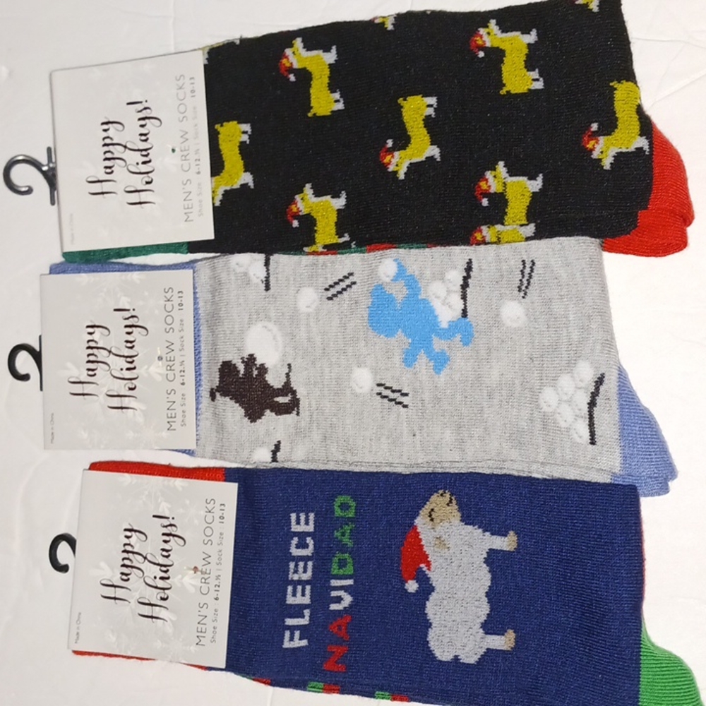 Men's Holiday crew socks 10-13
